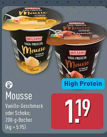 Mousse Vanille-Geschmack oder Schoko; 200-g-Becher (kg = 5.95)