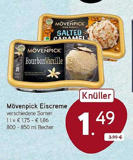 Mövenpick Eiscreme verschiedene Sorten
