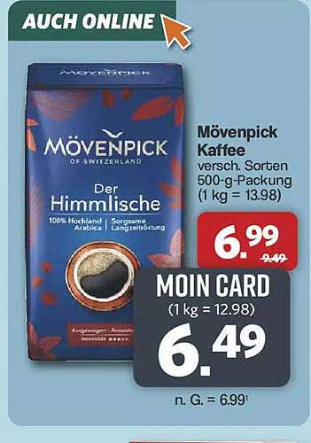 Mövenpick Kaffee versch. Sorten 500-g-Packung (1 kg = 13,98)