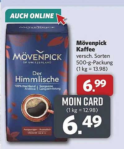 Mövenpick Kaffee versch. Sorten 500-g-Packung (1 kg = 13.98)