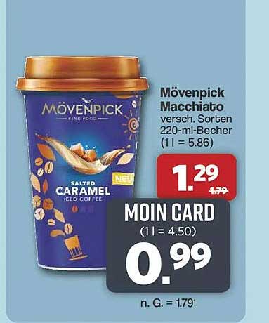 Mövenpick Macchiato versch. Sorten 220-ml-Becher (1 l = 5.86)