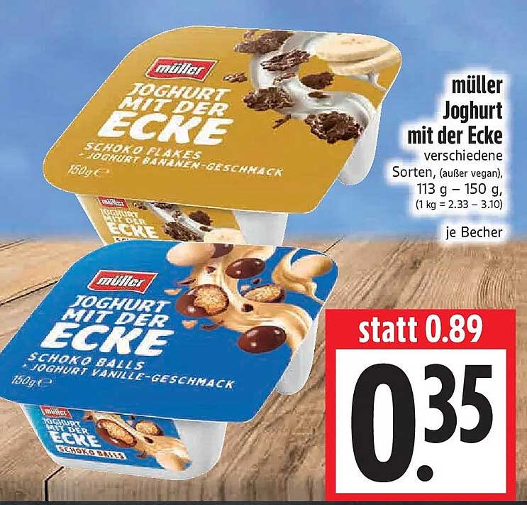 müller Joghurt mit der Ecke