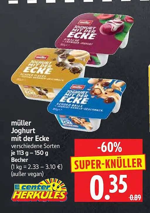 müller Joghurt mit der Ecke verschiedene Sorten je 113 g – 150 g Becher (außer vegan)