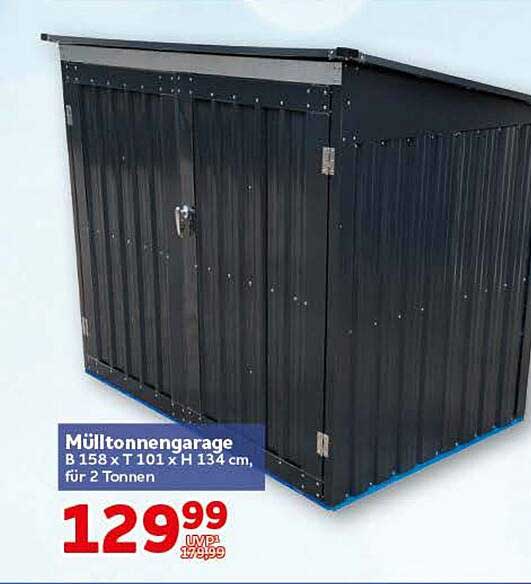 Mülltonnengarage B 158 x T 101 x H 134 cm, für 2 Tonnen