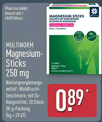 MULTINORM Magnesium-Sticks 250 mg