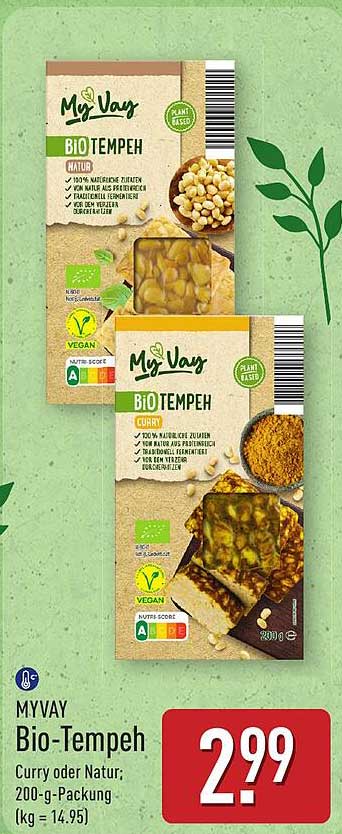 MyVay Bio-Tempeh Curry oder Natur; 200-g-Packung (kg = 14.95)