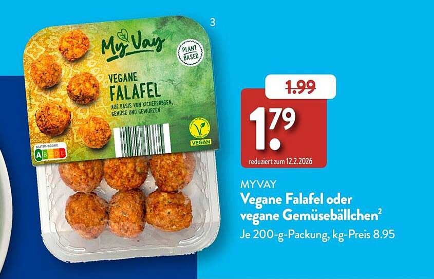 MYVAY Vegane Falafel oder vegane Gemüsebällchen