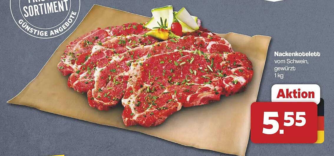 Nackenkotelett vom Schwein, gewürzt 1kg