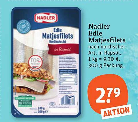 Nadler Edle Matjesfilets nach nordischer Art, in Rapsöl, 300 g Packung