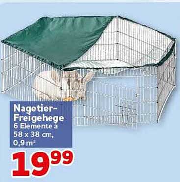 Nagetier-Freigehege 6 Elemente à 58 x 38 cm, 0,9 m²