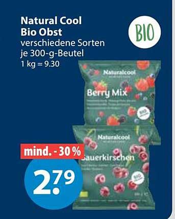 Natural Cool Bio Obst verschiedene Sorten je 300-g-Beutel