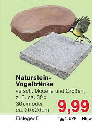 Naturstein-Vogeltränke