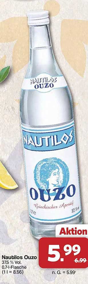 Nautilos Ouzo 375, % Vol. 0,7-l-Flasche (1 l = 8.56)