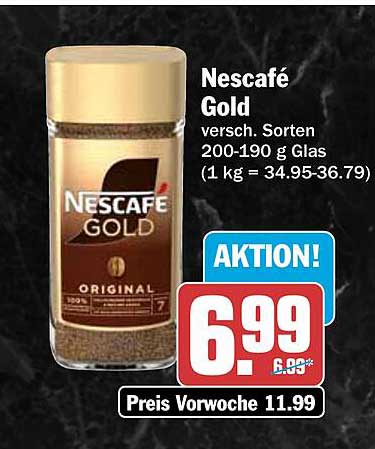 Nescafé Gold versch. Sorten 200-190 g Glas (1 kg = 34.95-36.79)