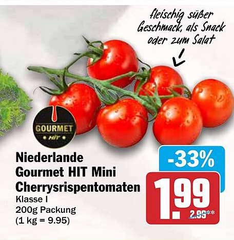Niederlande Gourmet HIT Mini Cherryrispentomaten