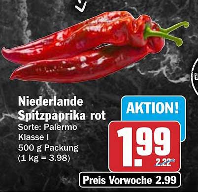 Niederlande Spitzpaprika rot