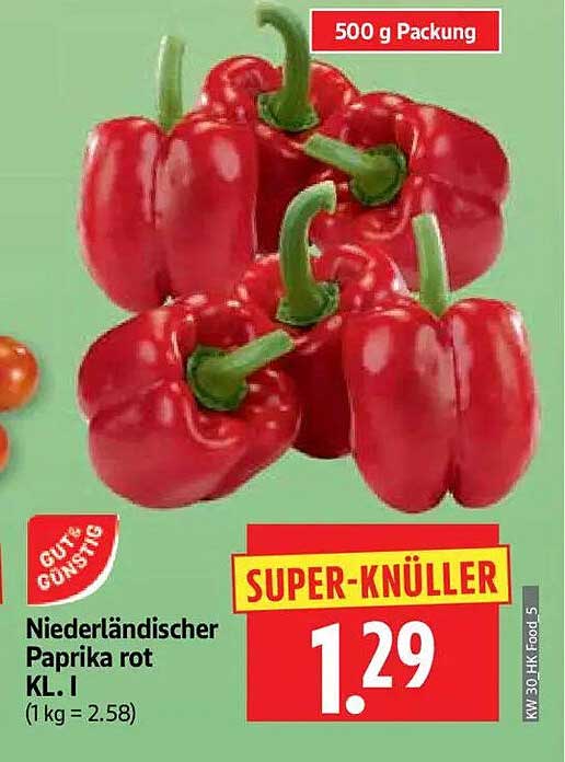 Niederländischer Paprika rot KL. I