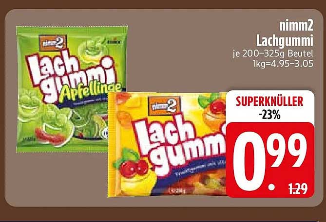 nimm2 Lachgummi je 200–325g Beutel