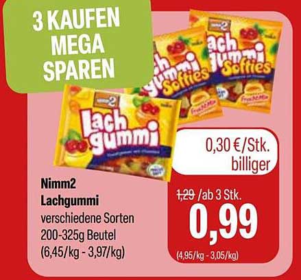 Nimm2 Lachgummi verschiedene Sorten 200-325g Beutel