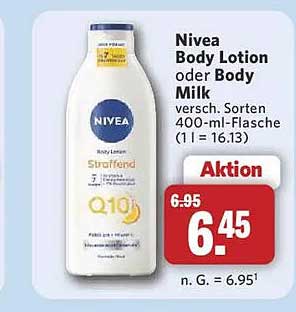 Nivea Body Lotion oder Body Milk versch. Sorten 400-ml-Flasche (1 l = 16.13)