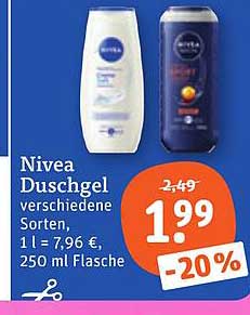 Nivea Duschgel verschiedene Sorten, 250 ml Flasche