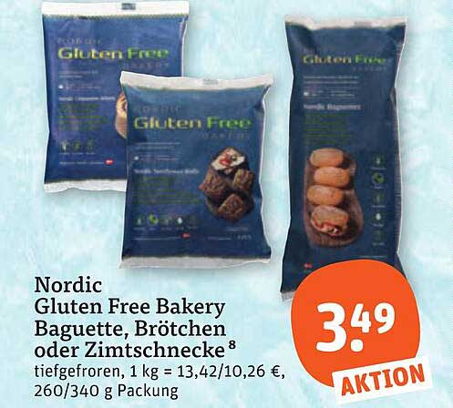 Nordic Gluten Free Bakery Baguette, Brötchen oder Zimtschnecke