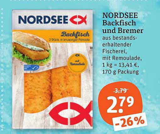 NORDSEE Backfisch und Bremer aus bestandserhaltender Fischerei, mit Remoulade, 1 kg = 13,41 €, 170 g Packung