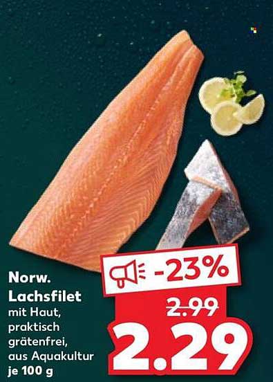 Norw. Lachsfilet mit Haut, praktisch grätenfrei, aus Aquakultur je 100 g