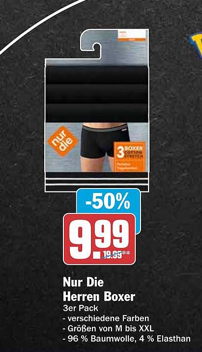 Nur Die Herren Boxer 3er Pack