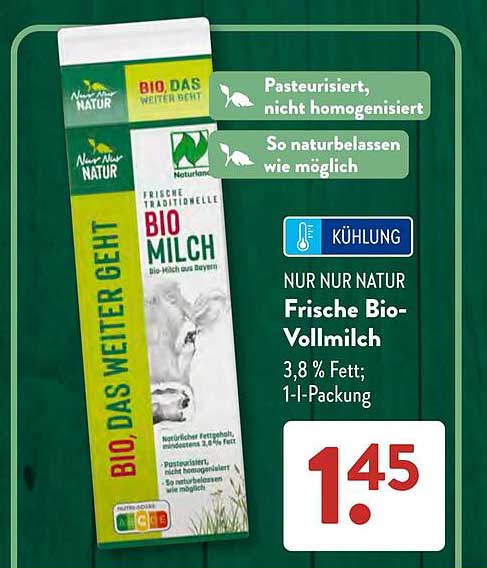 NUR NUR NATUR Frische Bio-Vollmilch