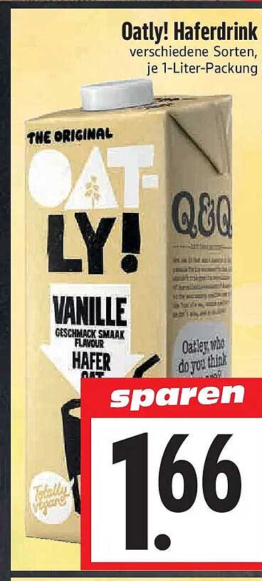 Oatly! Haferdrink verschiedene Sorten, je 1-Liter-Packung
