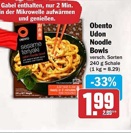 Obento Udon Noodle Bowls