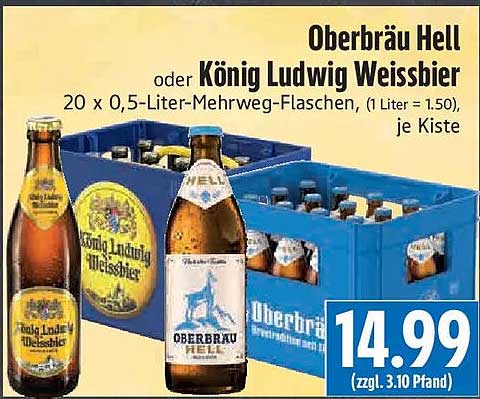 Oberbräu Hell oder König Ludwig Weissbier