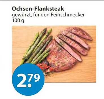 Ochsen-Flanksteak gewürzt, für den Feinschmecker 100 g
