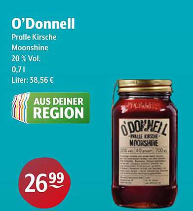O’Donnell Pralle Kirsche Moonshine 20 % Vol. 0,7 l