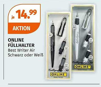ONLINE FÜLLHALTER Best Writer Air Schwarz oder Weiß