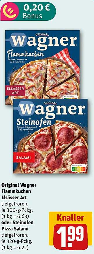 Original Wagner Flammkuchen Elsässer Art oder Steinofen Pizza Salami