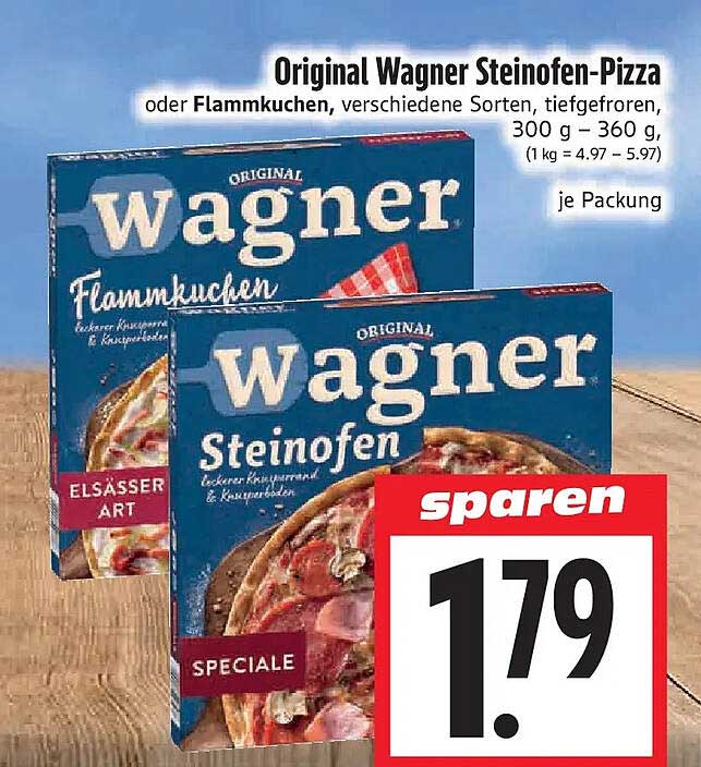 Original Wagner Steinofen-Pizza oder Flammkuchen, verschiedene Sorten, tiefgefroren, 300 g – 360 g