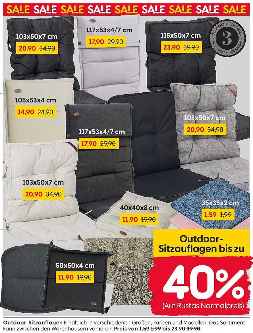 Outdoor-Sitzauflagen