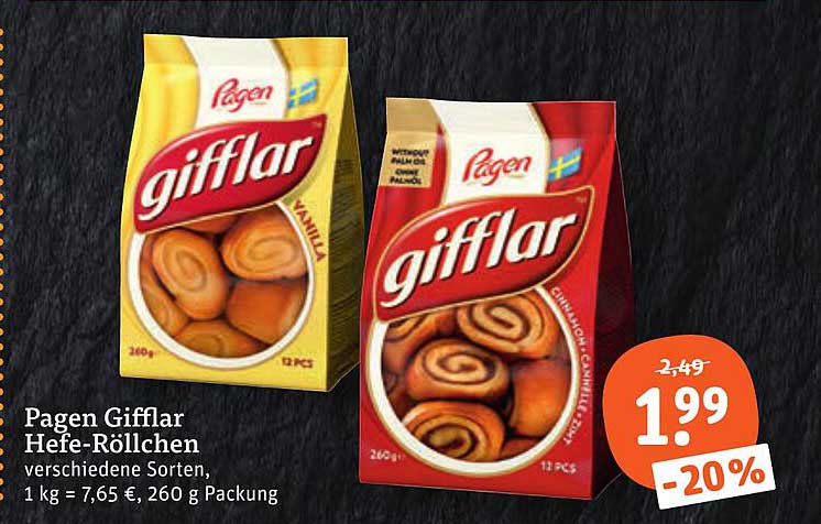 Pagen Gifflar Hefe-Röllchen verschiedene Sorten