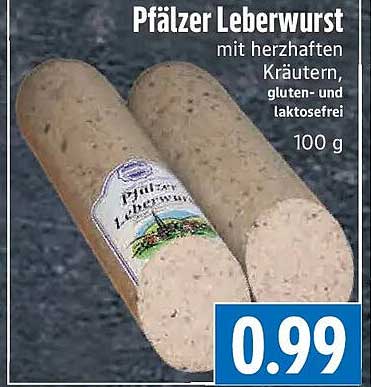 Pälzer Leberwurst mit herzhaften Kräutern, gluten- und laktosefrei 100 g