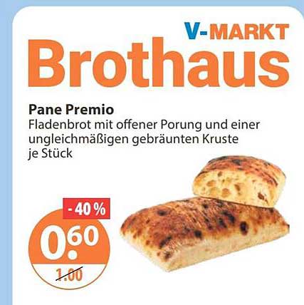 Pane Premio Fladenbrot mit offener Porung und einer ungleichmäßigen gebräunten Kruste je Stück