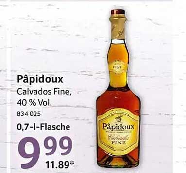 Pápidoux Calvados Fine, 40 % Vol. 0,7-l-Flasche