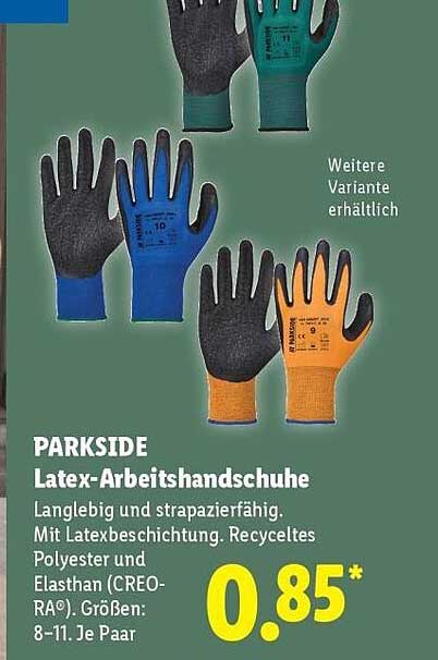 PARKSIDE Latex-Arbeitshandschuhe