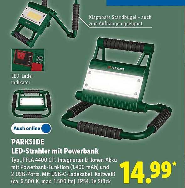 PARKSIDE LED-Strahler mit Powerbank