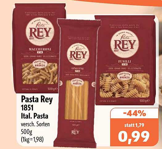 Pasta Rey 1851 Ital. Pasta versch. Sorten 500g (1kg = 1,98)