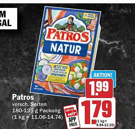 Patros versch. Sorten 180-135 g Packung (1 kg = 11.06-14.74)
