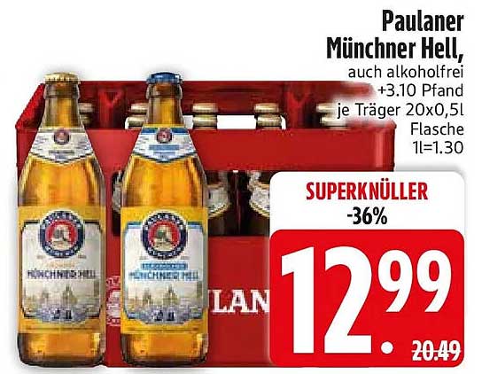 Paulaner Münchner Hell, auch alkoholfrei