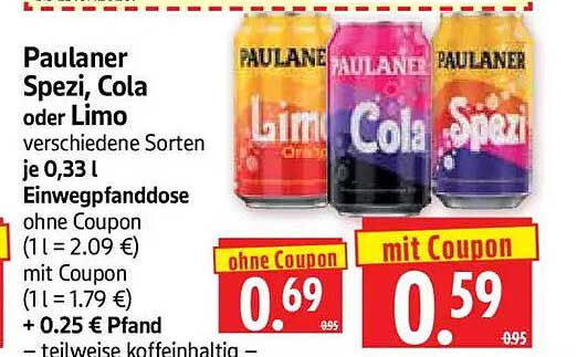 Paulaner Spezi, Cola oder Limo
