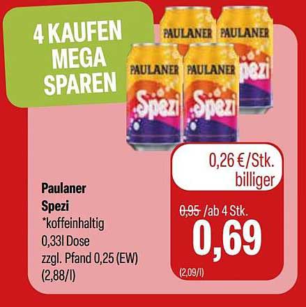 Paulaner Spezi *koffeinhaltig 0,33 l Dose zzgl. Pfand 0,25 (EW)